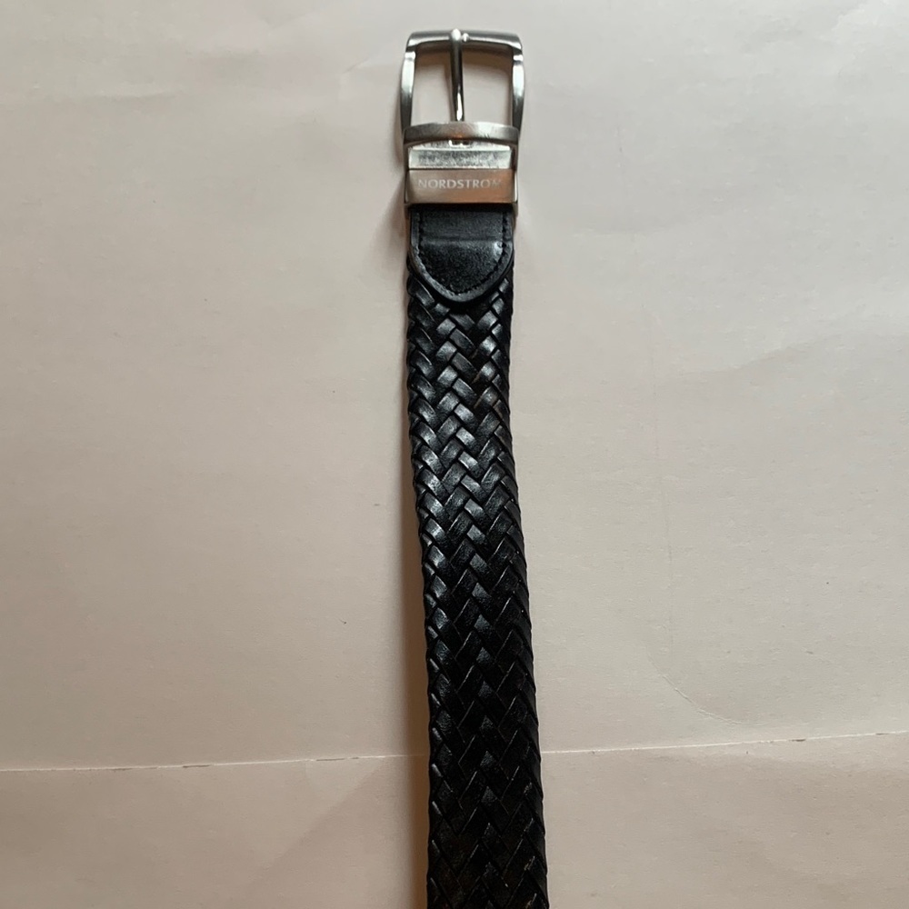 Nordstrom Boys Black/Brown  Braided Belt with Silver Buckle. Reversible